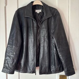 90s VINTAGE CALVIN KLEIN 100% Genuine Leather Jacket
